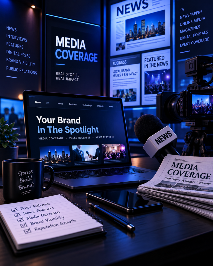 Media coverage services for press releases, media outreach and brand visibility