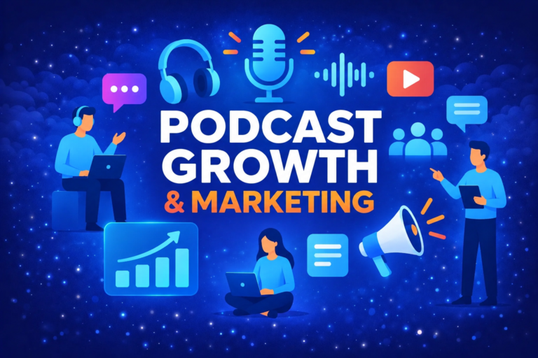 Podcast growth and marketing services for audience growth and brand authority